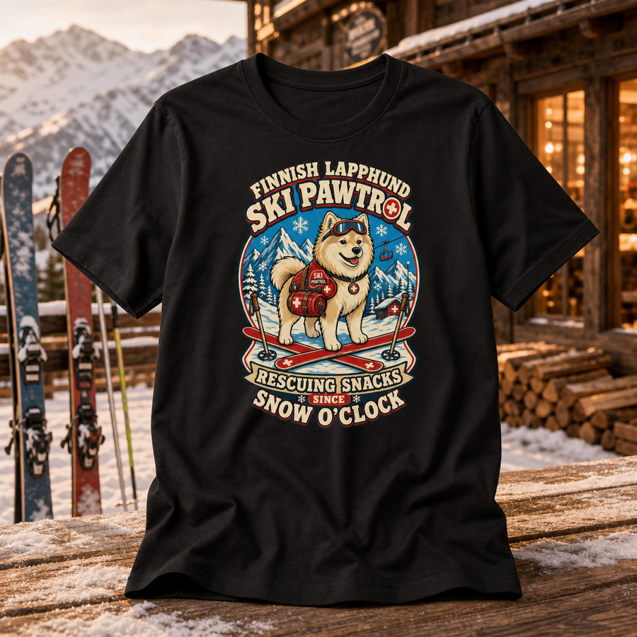 Finnish Lapphund Ski Pawtrol T-Shirt Finnish Lapphund t-shirt