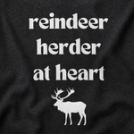 Reindeer Herder at Heart Finnish Lapphund T-Shirt design close-up on a Finnish Lapphund t-shirt
