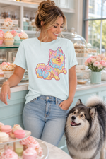 Finnish Lapphund Pastel Sprinkles Sweet Treat Graphic T-Shirt Finnish Lapphund t-shirt worn, lifestyle photo