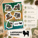 Specs and details for the Finnish Lapphund Forest Life Sticker Sheet – Mushrooms, Logs & Woodland Play Finnish Lapphund sticker sheet