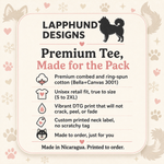 Bella+Canvas 3001 size and fit guide for the Finnish Lapphund Cute Puppy Logo T-Shirt Finnish Lapphund t-shirt