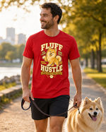 Finnish Lapphund Fluff Hustle T-Shirt Finnish Lapphund t-shirt worn, lifestyle photo