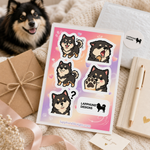 Finnish Lapphund Cute Expressions Sticker Sheet – Happy, Curious & Playful Designs Finnish Lapphund sticker sheet as a gift