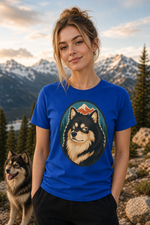 Finnish Lapphund Mountain Portrait T-Shirt Finnish Lapphund t-shirt worn, lifestyle photo