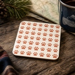 Finnish Lapphund Paw Print Pattern Cork-Back Coaster Finnish Lapphund cork-back coaster