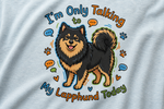 Finnish Lapphund Only Talking Today T-Shirt design close-up on a Finnish Lapphund t-shirt