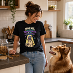 Finnish Lapphund Aliens Took The Treats T-Shirt Finnish Lapphund t-shirt worn, lifestyle photo