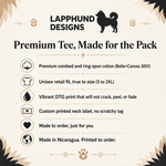 Bella+Canvas 3001 size and fit guide for the Finnish Lapphund Bold Portrait T-Shirt Finnish Lapphund t-shirt