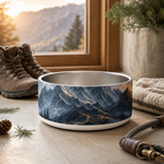 Summit Sunrise Finnish Lapphund 32oz dog bowl in a cozy home setting