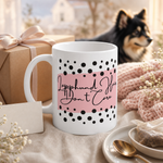 Finnish Lapphund Mug – 'Lapphund Hair Don't Care' with Pink & Polka Dots Finnish Lapphund mug as a gift