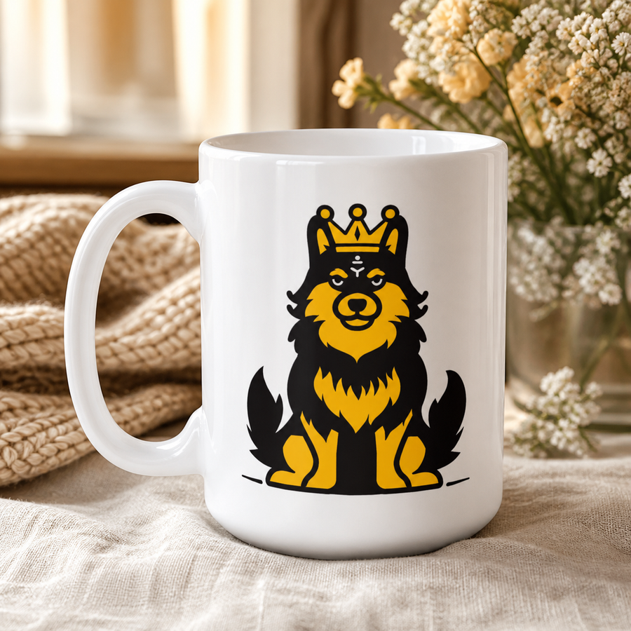 Finnish Lapphund Mug Royal Crown Nordic Dog Lover Gift Finnish Lapphund ceramic mug