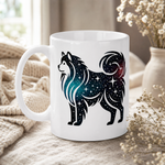 Finnish Lapphund Mug Cosmic Galaxy Nordic Dog Art Gift Finnish Lapphund ceramic mug