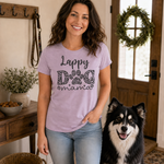 Lappy Dog Mama Finnish Lapphund T-Shirt - Proud Lapphund Mom Apparel Finnish Lapphund t-shirt worn, lifestyle photo