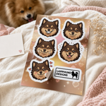 Individual peel detail of the Finnish Lapphund Affectionate Smiles Sticker Sheet – Warm Expressions, Blush & Loving Faces Finnish Lapphund sticker sheet