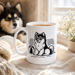 Finnish Lapphund Mug Beach Shades Nordic Dog Vacation Gift Finnish Lapphund mug in use