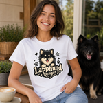 Finnish Lapphund Cute Puppy Logo T-Shirt Finnish Lapphund t-shirt worn, lifestyle photo