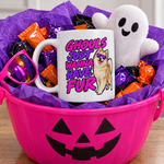 Finnish Lapphund Ghouls Just Wanna Have Fur Halloween Mug Finnish Lapphund mug in a Halloween gift basket