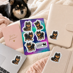 Finnish Lapphund Happy Poses Sticker Sheet – Cheerful Smiles, Playful Stance & Everyday Joy Finnish Lapphund stickers applied in real use