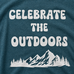 Celebrate the Outdoors Finnish Lapphund T-Shirt design close-up on a Finnish Lapphund t-shirt