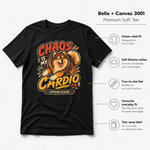 Bella+Canvas 3001 size and fit guide for the Finnish Lapphund Chaos Is My Cardio T-Shirt Finnish Lapphund t-shirt