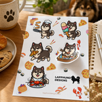Individual peel detail of the Finnish Lapphund Food & Treats Sticker Sheet – Pizza, Ice Cream & Snack Time Finnish Lapphund sticker sheet