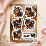 Finnish Lapphund Curious Puppy Sticker Sheet – Confused Looks, Question Marks & Sweet Reactions Finnish Lapphund sticker sheet