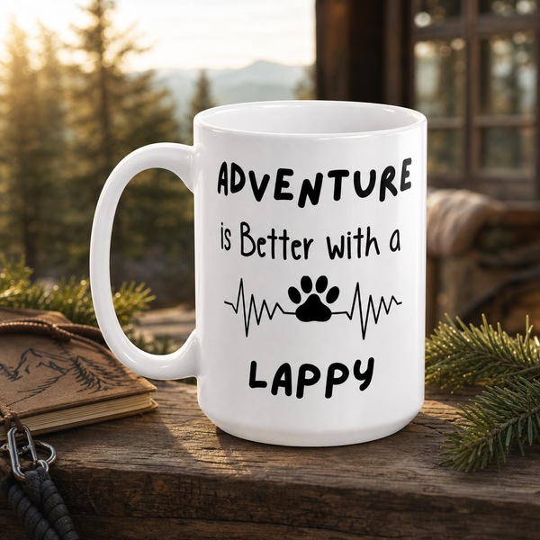 Finnish Lapphund Mug Adventure Better Lappy Dog Lover Gift Finnish Lapphund ceramic mug