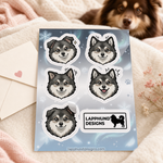 Individual peel detail of the Finnish Lapphund Classic Face Sticker Sheet – Soft Expressions & Timeless Breed Charm Finnish Lapphund sticker sheet