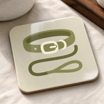 Glossy print detail on the Finnish Lapphund Collar & Leash Icon Cork-Back Coaster Finnish Lapphund coaster