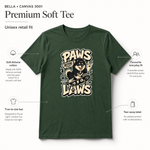 Bella+Canvas 3001 size and fit guide for the Finnish Lapphund Paws Before Laws T-Shirt Finnish Lapphund t-shirt