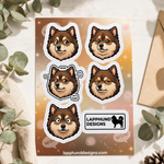 Finnish Lapphund Subtle Reactions Sticker Sheet – Side-Eye, Mild Surprise & Quiet Humor Faces Finnish Lapphund sticker sheet