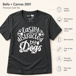 Bella+Canvas 3001 size and fit guide for the Easily Distracted by Dogs Finnish Lapphund T-Shirt Finnish Lapphund t-shirt
