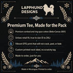 Bella+Canvas 3001 size and fit guide for the Finnish Lapphund Heraldic Crest T-Shirt Finnish Lapphund t-shirt