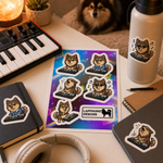 Finnish Lapphund Music Time Sticker Sheet – Keyboard Jams, Singing & Playful Performance Finnish Lapphund stickers applied in real use