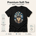 Bella+Canvas 3001 size and fit guide for the Finnish Lapphund Aurora Crest T-Shirt Finnish Lapphund t-shirt