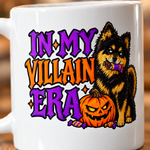 Printed design close-up on the Finnish Lapphund In My Villain Era Halloween Mug Finnish Lapphund mug