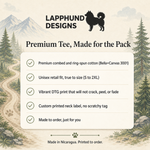 Bella+Canvas 3001 size and fit guide for the Finnish Lapphund Trail Runner T-Shirt Finnish Lapphund t-shirt