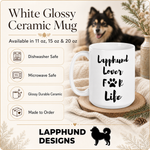 Care and product info for the Finnish Lapphund Mug Lover For Life Nordic Dog Gift Finnish Lapphund mug