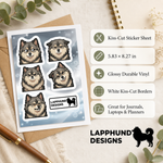 Specs and details for the Finnish Lapphund Subtle Expressions Sticker Sheet – Real-Life Moods, Soft Reactions & Everyday Faces Finnish Lapphund sticker sheet