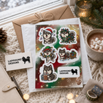 Finnish Lapphund Christmas Cheer Sticker Sheet – Cozy Holiday & Festive Designs Finnish Lapphund sticker sheet as a gift