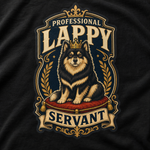 Finnish Lapphund Professional Lappy Servant T-Shirt design close-up on a Finnish Lapphund t-shirt