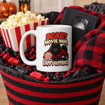 Finnish Lapphund Scary Movie Night Halloween Mug Finnish Lapphund mug in a Halloween gift basket