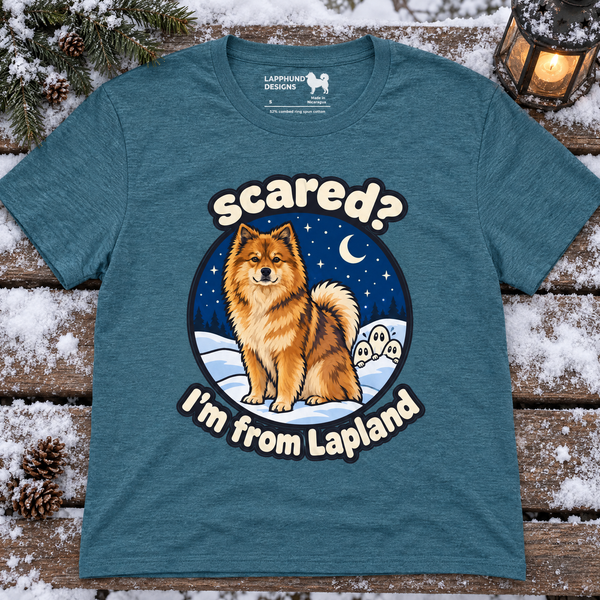 Finnish Lapphund Scared? I'm From Lapland Halloween T-Shirt Finnish Lapphund t-shirt