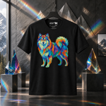 Finnish Lapphund Mosaic Prismatic Geometric Peak T-Shirt Finnish Lapphund t-shirt