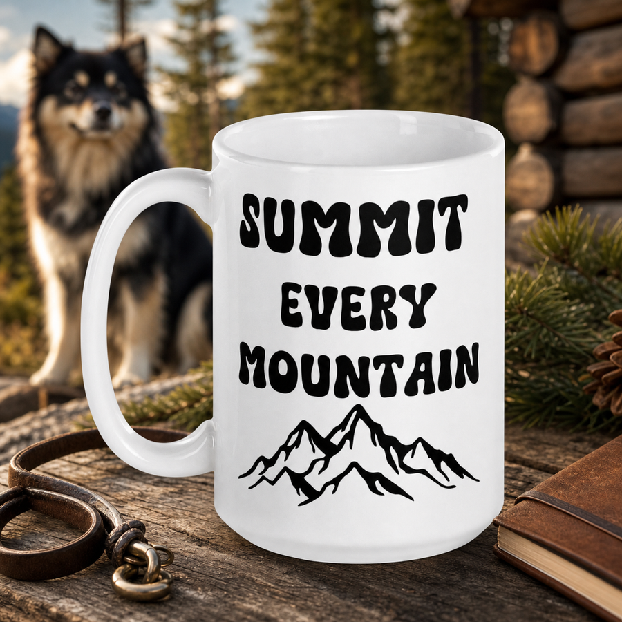 Finnish Lapphund Mug Summit Every Mountain Dog Owner Gift Finnish Lapphund ceramic mug