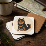 Cork backing and size of the Finnish Lapphund Friendly Illustration Cork-Back Coaster Finnish Lapphund coaster