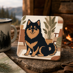Finnish Lapphund Cozy Home Illustration Cork-Back Coaster Finnish Lapphund cork-back coaster