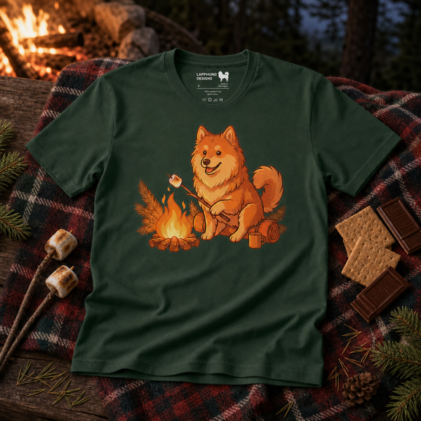 Finnish Lapphund Campfire S'mores T-Shirt Finnish Lapphund t-shirt