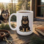 Finnish Lapphund Mug Snow Goggles Adventure Nordic Dog Gift Finnish Lapphund mug in use