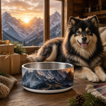 Summit Sunrise Finnish Lapphund 32oz dog bowl gift scene